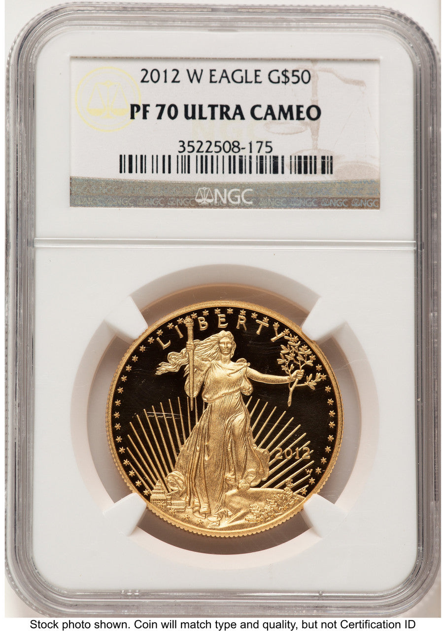 2012-W Proof Gold Eagle 1 oz Brown Label NGC PF70