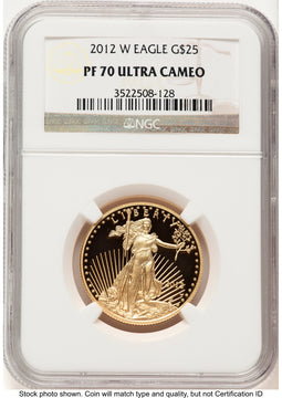 2012-W Proof Gold Eagle 1/2 oz Brown Label NGC PF70