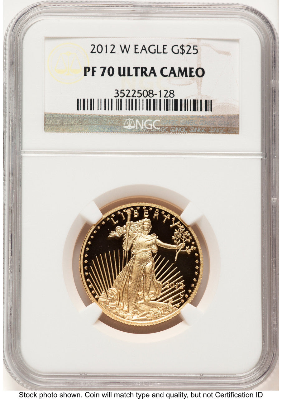 2012-W Proof Gold Eagle 1/2 oz Brown Label NGC PF70