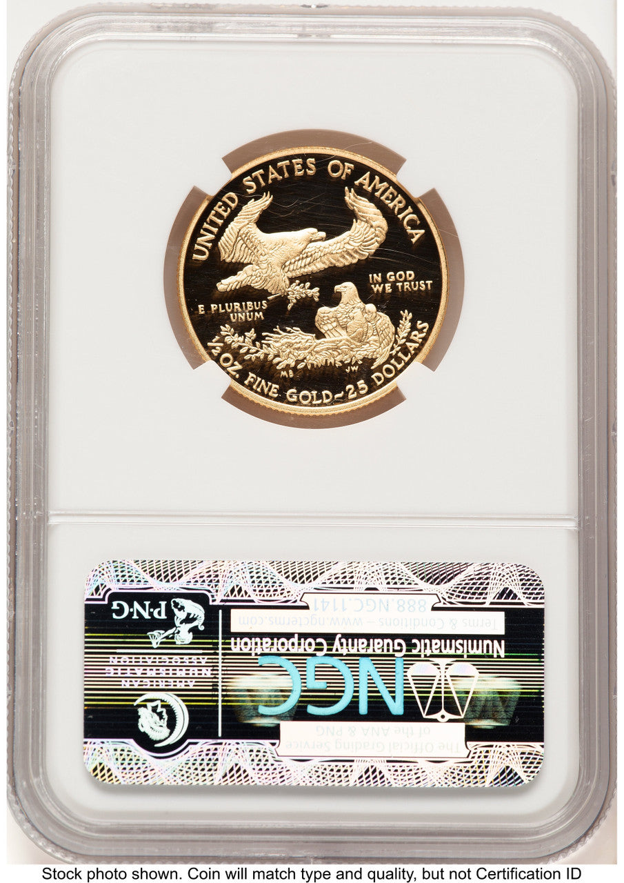 2012-W Proof Gold Eagle 1/2 oz Brown Label NGC PF70