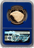 2022-W Proof Gold Eagle 1 oz FDR Jennie Blue Core NGC PF70 Norris