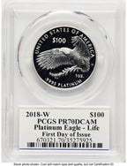 2018-W Proof Platinum Eagle 1 oz FDI PCGS PR70 Ed Moy