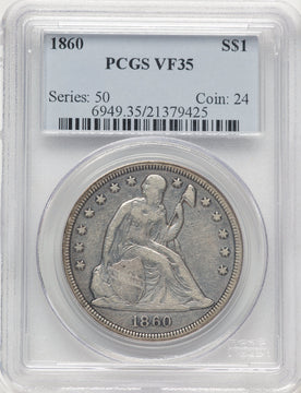 1860 Seated Dollar PCGS VF35