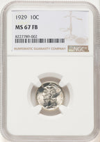 1929 10C FB Mercury Dime NGC MS67 (782132004)