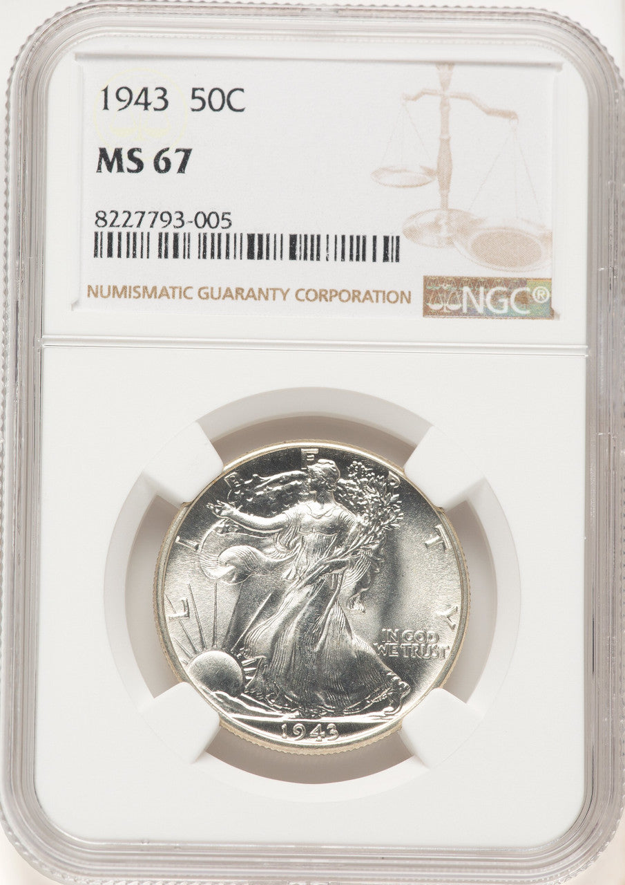 1943 50C Walking Liberty Half Dollar NGC MS67 (782132012)