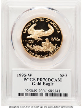 1995-W Proof Gold Eagle 1 oz David Hall PCGS PR70