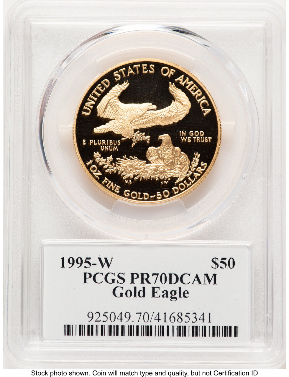 1995-W Proof Gold Eagle 1 oz David Hall PCGS PR70