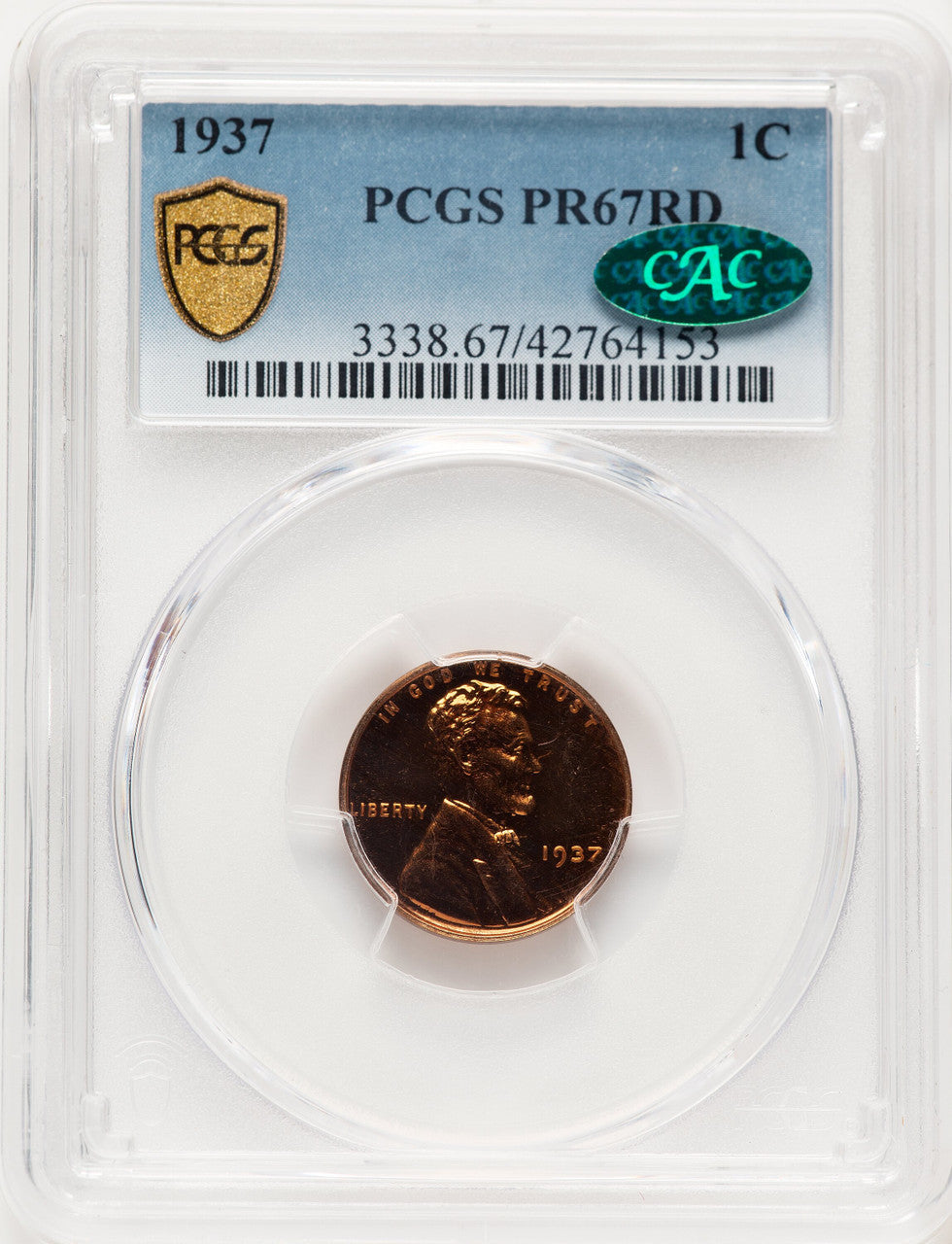 1937 1C Proof Lincoln Cent PCGS PR67 (782214004)
