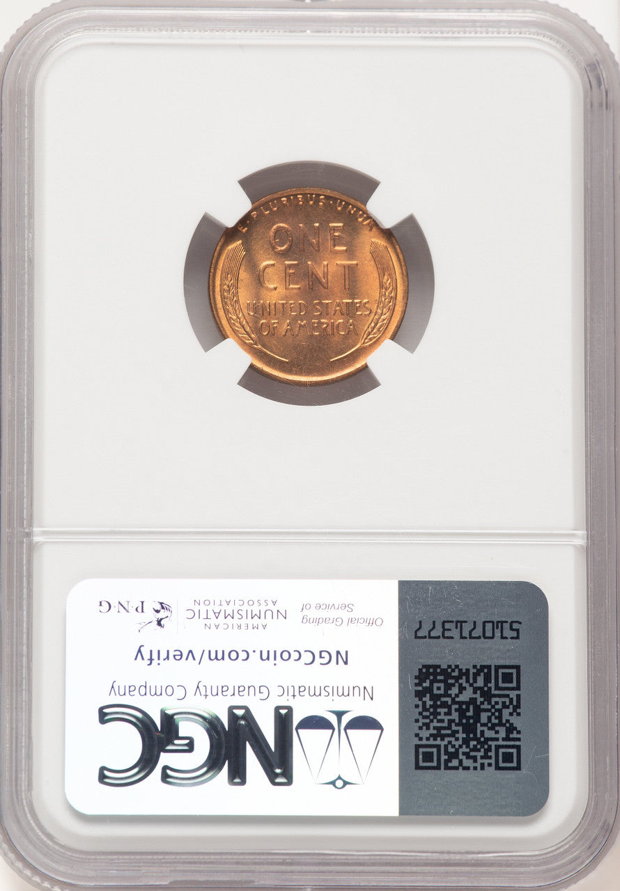 1954 1C RD Lincoln Cent NGC MS67 (782214006)