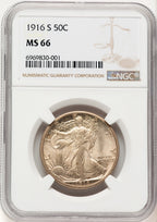 1916-S 50C Walking Liberty Half Dollar NGC MS66 (782214010)