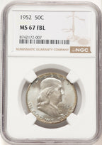 1952 50C FL Franklin Half Dollar NGC MS67 (782214019)