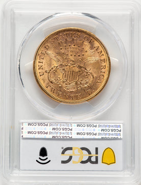 1873-S $20 Closed 3 CAC Liberty Double Eagle PCGS MS62+