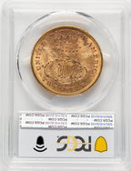 1873-S $20 Closed 3 CAC Liberty Double Eagle PCGS MS62+