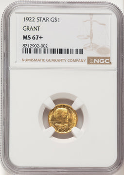 1922 G$1 Grant With Star Commemorative Gold NGC MS67+ (782214070)