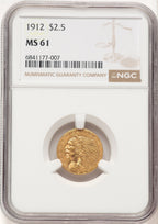 1912 $2.50 Indian Quarter Eagle NGC MS61 (782232015)