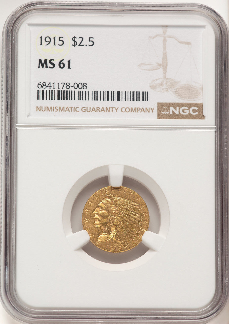 1915 $2.50 Indian Quarter Eagle NGC MS61 (782232018)