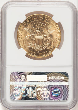 1907-D $20 Brown Label Liberty Double Eagle NGC MS66