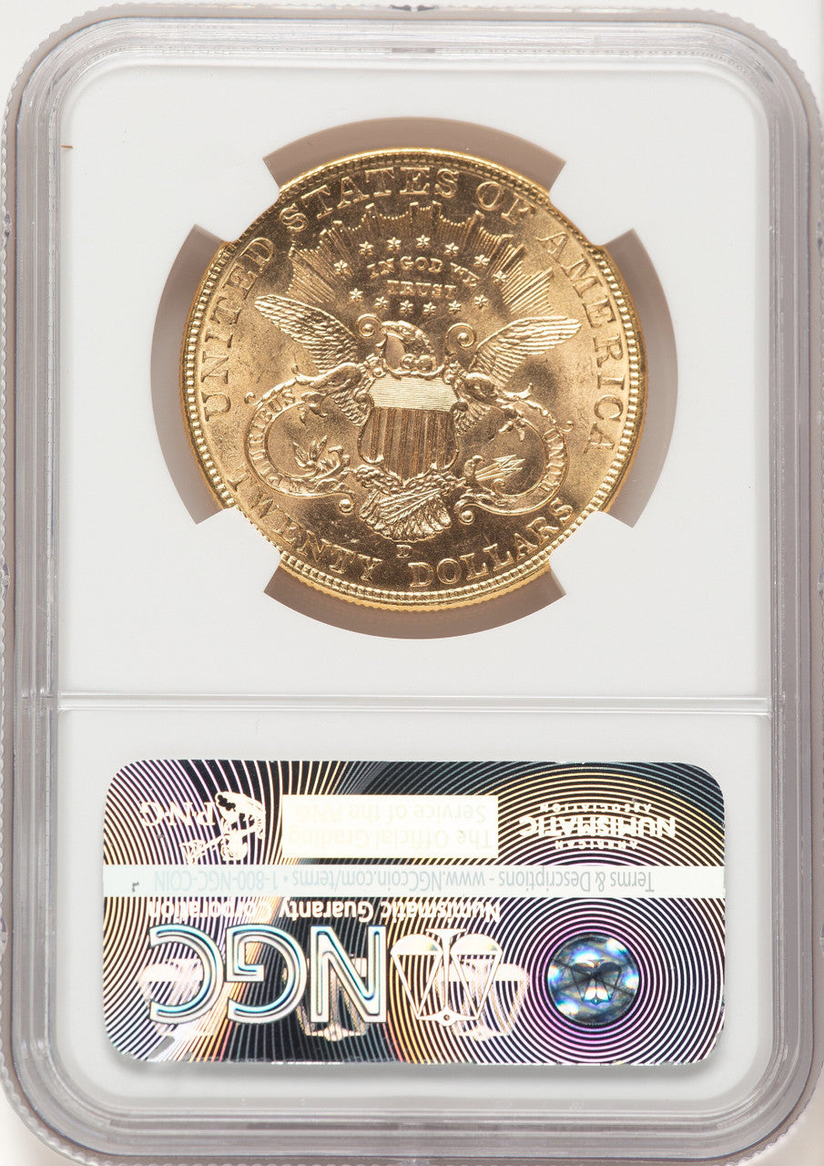 1907-D $20 Brown Label Liberty Double Eagle NGC MS66
