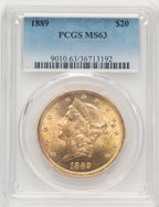 1889 $20 Blue Gradient Liberty Double Eagle PCGS MS63