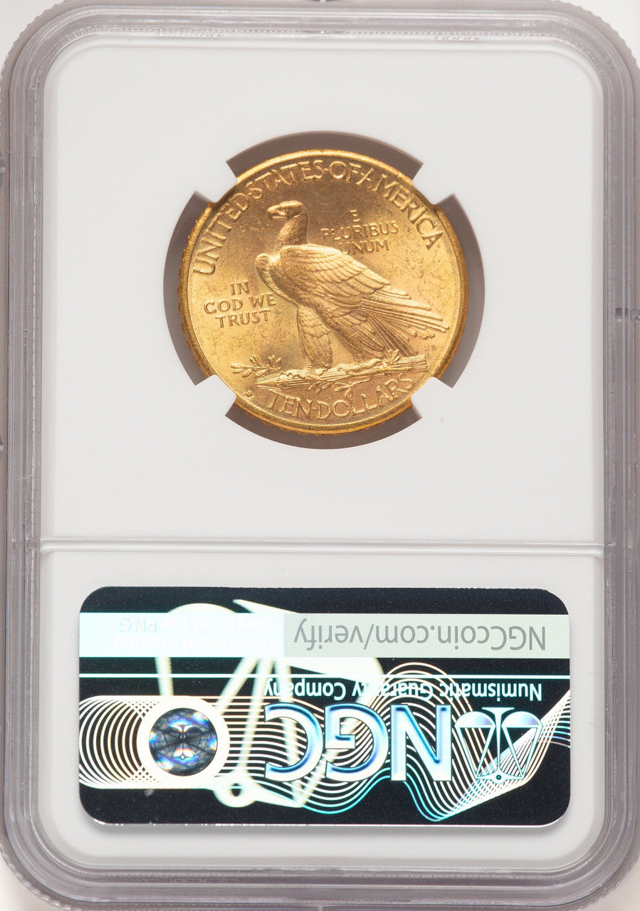 1914-D $10 Brown Label Indian Eagle NGC MS66