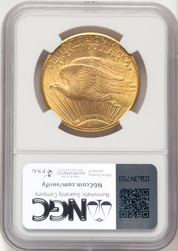 1911-D $20 Brown Label Saint-Gaudens Double Eagle NGC MS65+ (782234021)