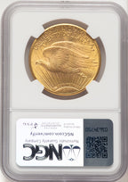 1911-D $20 Brown Label Saint-Gaudens Double Eagle NGC MS65+ (782234021)
