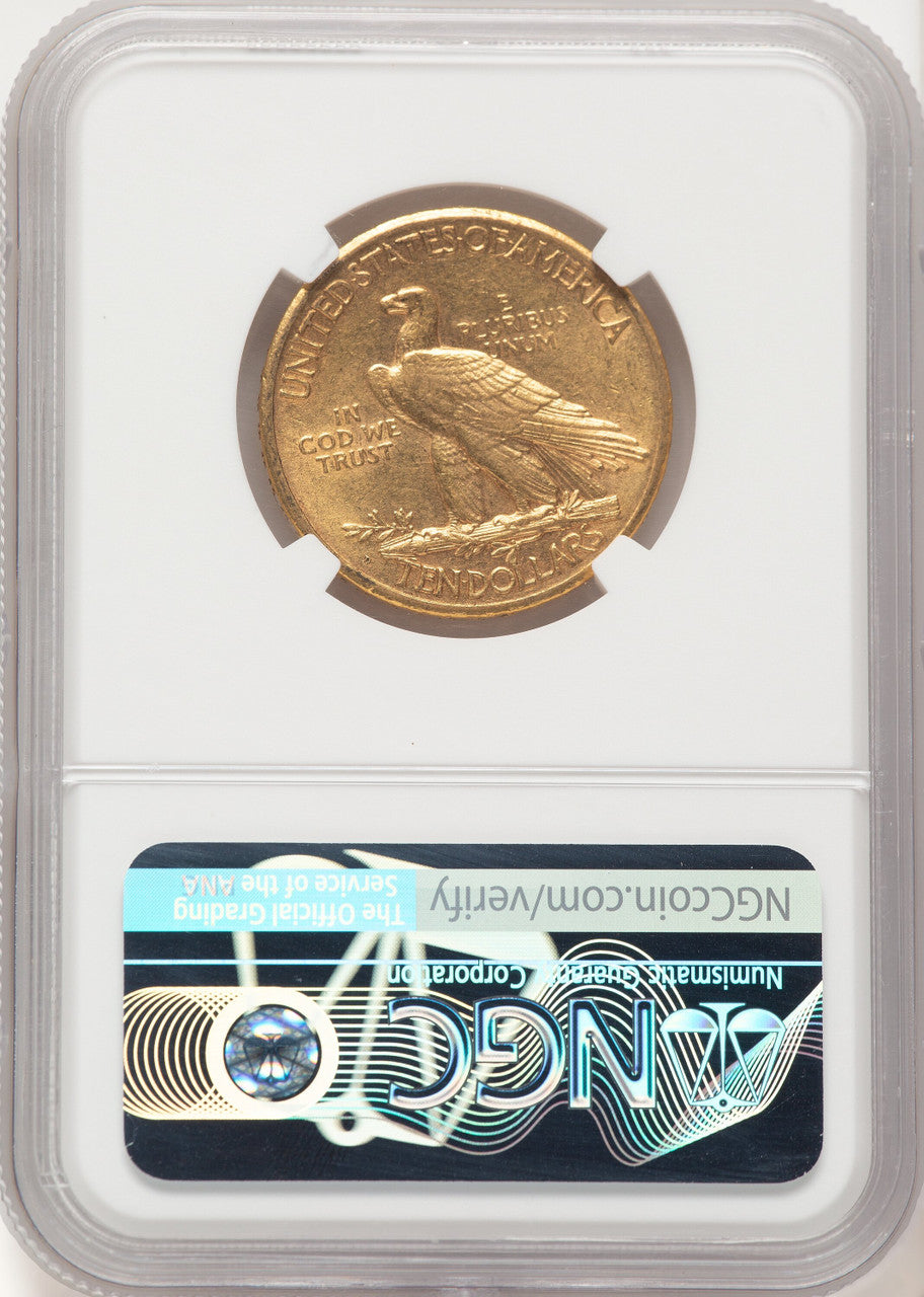1911-D $10 Brown Label Indian Eagle NGC AU55