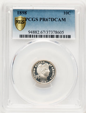 1898 10C Proof Barber Dime PCGS PR67