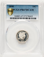 1898 10C Proof Barber Dime PCGS PR67