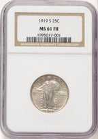 1919-S 25C FH Standing Liberty Quarter NGC MS61