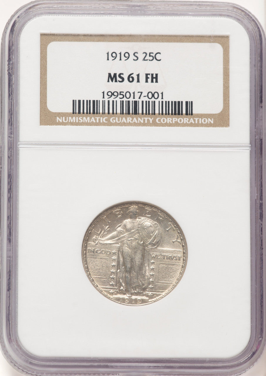 1919-S 25C FH Standing Liberty Quarter NGC MS61