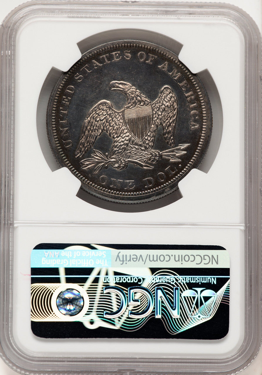 1860 CA Proof Seated Dollar NGC PR65