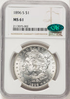 1896-S CAC Morgan Dollar NGC MS61