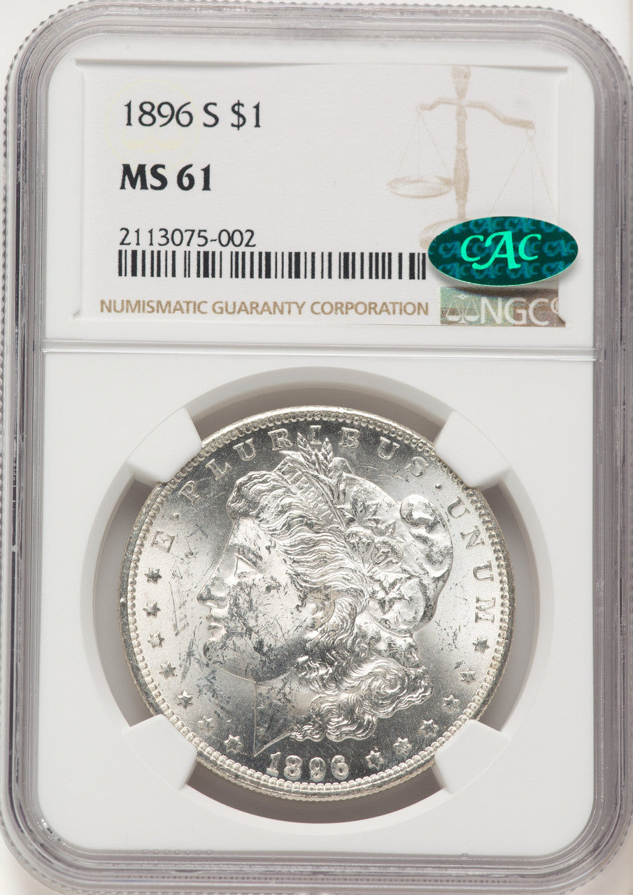 1896-S CAC Morgan Dollar NGC MS61
