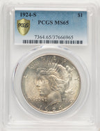 1924-S Peace Dollar PCGS MS65