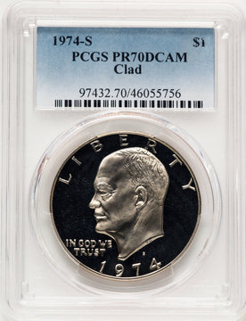 1974-S $1 CLAD Proof Eisenhower Dollar PCGS PR70