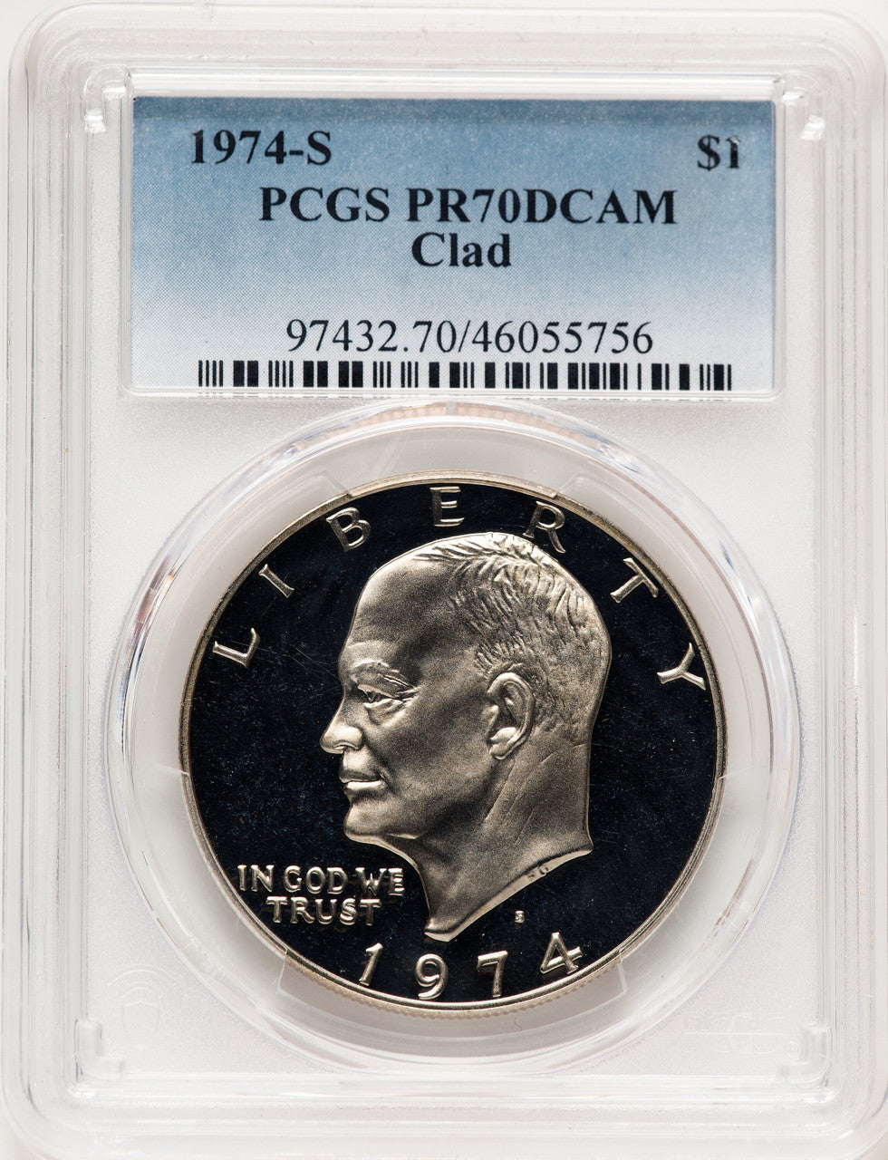 1974-S $1 CLAD Proof Eisenhower Dollar PCGS PR70
