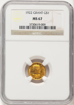 1922 G$1 Grant No Star Commemorative Gold NGC MS67 (782355019)