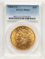1884-CC $20 Liberty Double Eagle PCGS MS61 (782356001)
