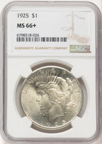1925 Peace Dollar NGC MS66+ (782361002)