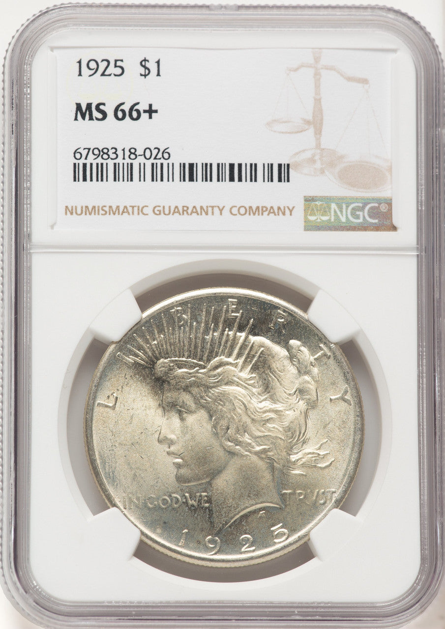 1925 Peace Dollar NGC MS66+ (782361002)