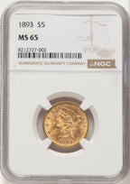1893 $5 Liberty Half Eagle NGC MS65 (782470009)