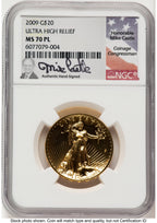 2009 G$20 Ultra High Relief PL Mike Castle NGC MS70
