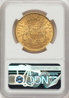 1873 $20 OPEN 3 Liberty Double Eagle NGC MS60