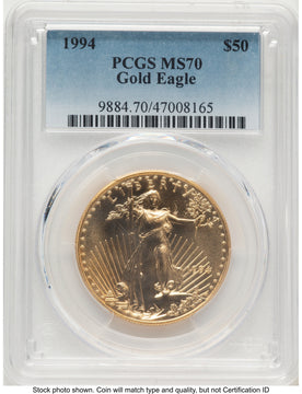 1994 Gold Eagle 1 oz Blue Gradient PCGS MS70