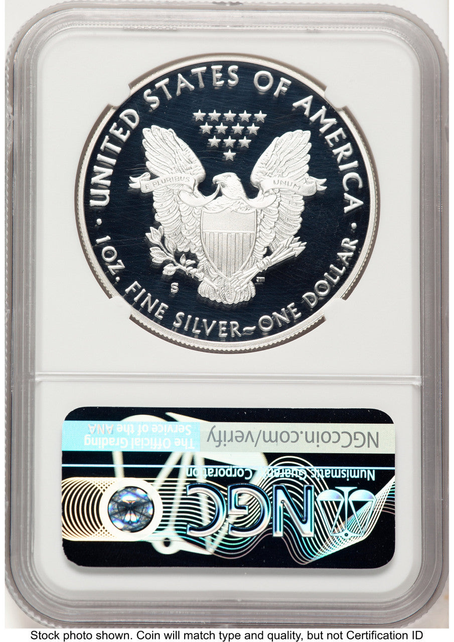 2018-S Proof Silver Eagle 1 oz ER Blue NGC PF70