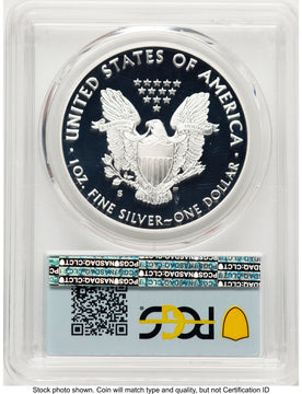 2019-S Proof Silver Eagle 1 oz FDI Flag PCGS PR70