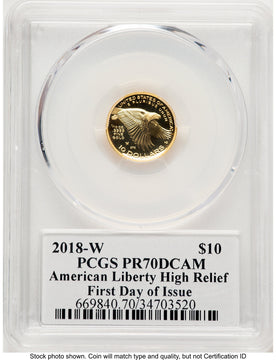 2018-W G$10 American Liberty High Relief FDI PCGS PR70 Ed Moy