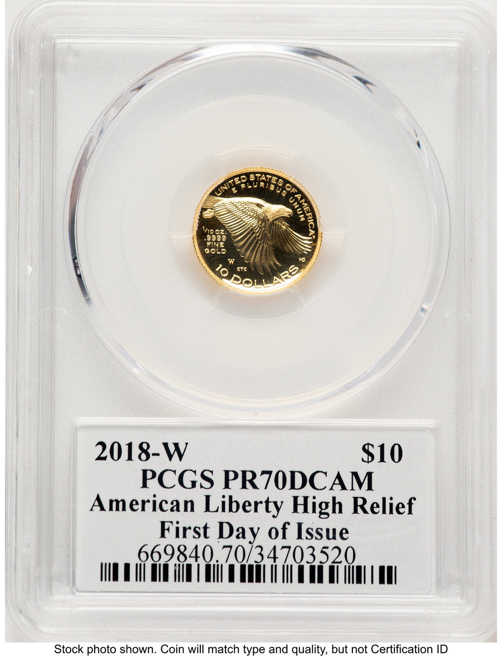 2018-W G$10 American Liberty High Relief FDI PCGS PR70 Ed Moy