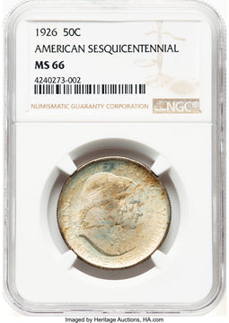 1926 50C Sesquicentennial Commemorative Silver NGC MS66 (782651003)